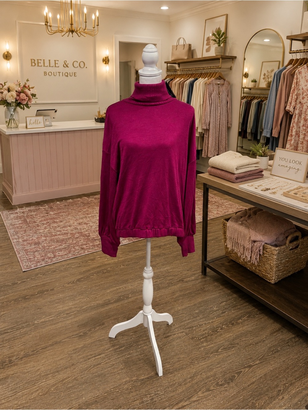 INC International Concepts Autumn Berry Turtleneck Sweater XL NWT Cottagecore